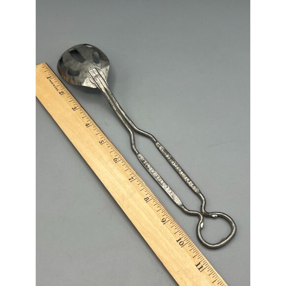 VTG Slotted Metal Spoon Bottle Opener Little Hatchet Flour Wilber & De Witt Nebr - Picture 5 of 9